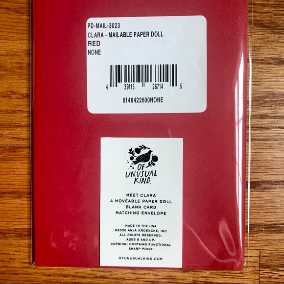 NWT Paper Doll+Card, “Clara”, by Of Unusual Kind - Picture 4 of 6